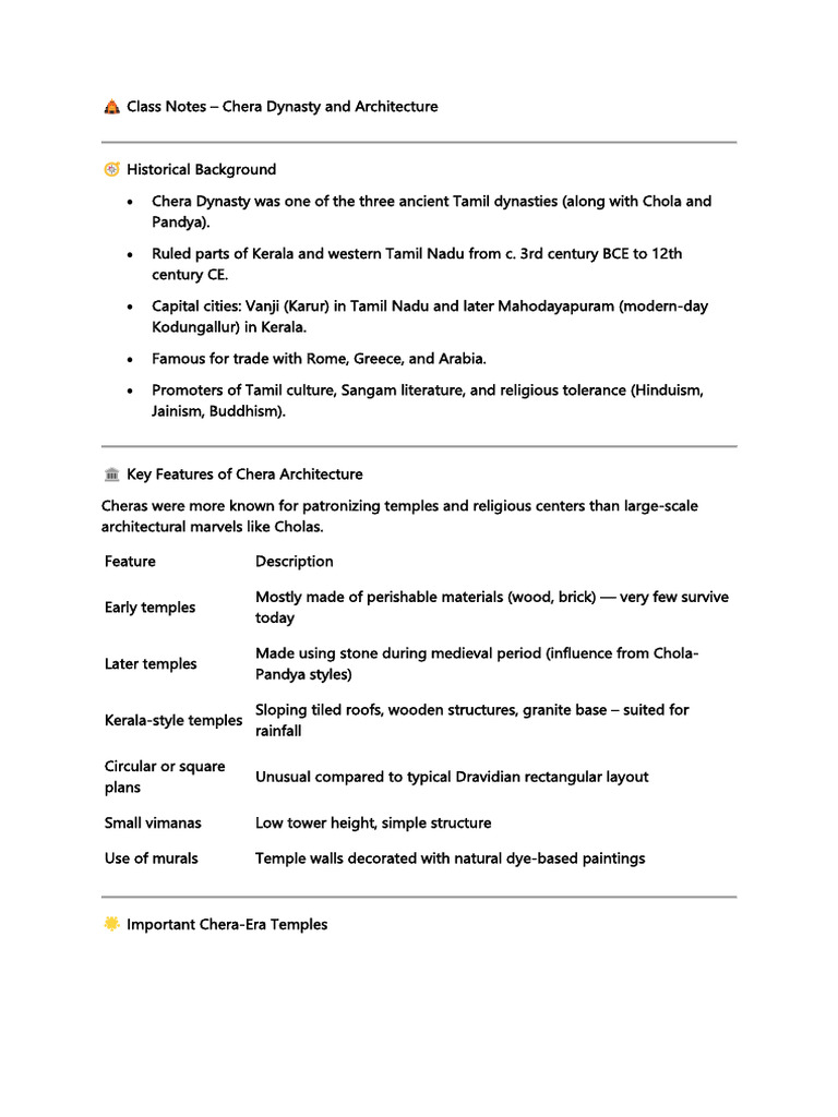 Chera Dynasty: Temples and Architecture | PDF | Temple | Indian Religions