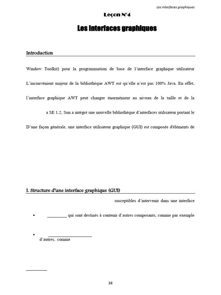 Création d'interfaces graphiques en Java | PDF | Java (Langage de ...
