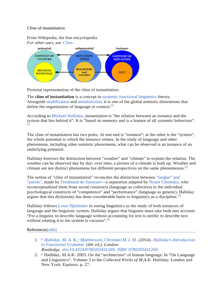 Cline of Instantiation in Linguistics | PDF | Linguistics | Semiotics