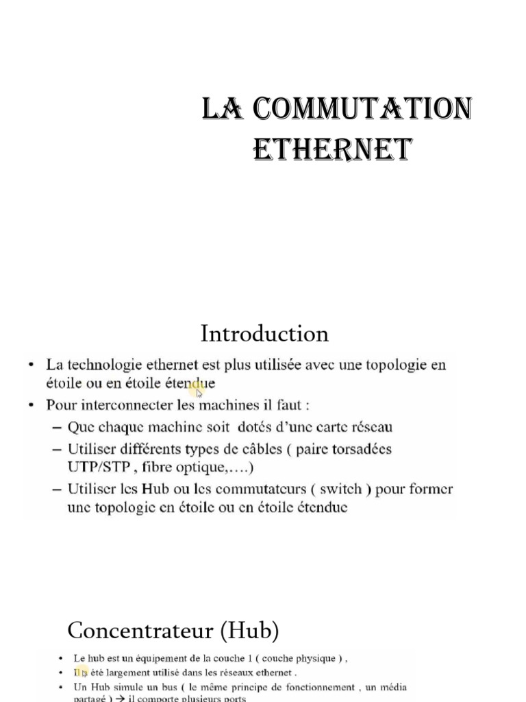 Commutation Ethernet et Trames II | PDF | Ethernet | Protocoles Internet