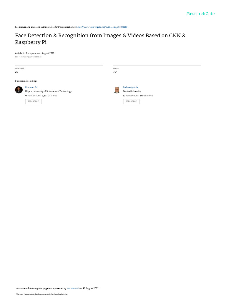 CNN-Based Face Detection on Raspberry Pi | PDF | Internet Of Things ...