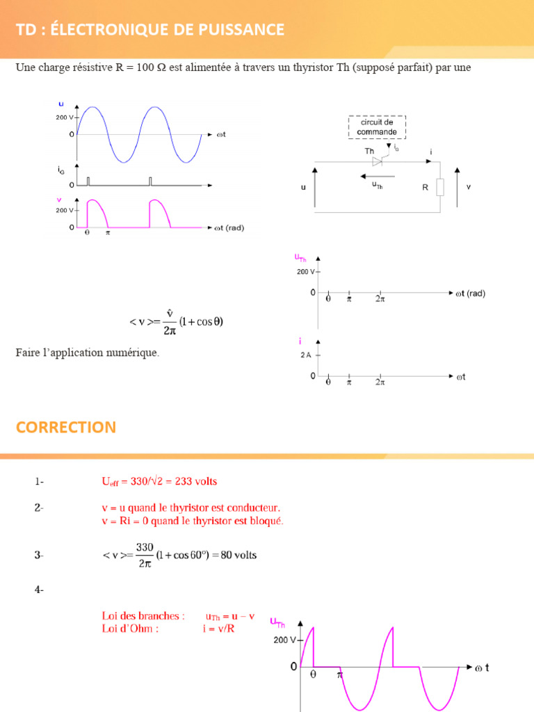 Correction TD Électronique de Puissance | PDF