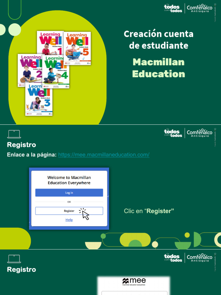 Guía para crear cuenta de estudiante en Macmillan | PDF | Contraseña ...