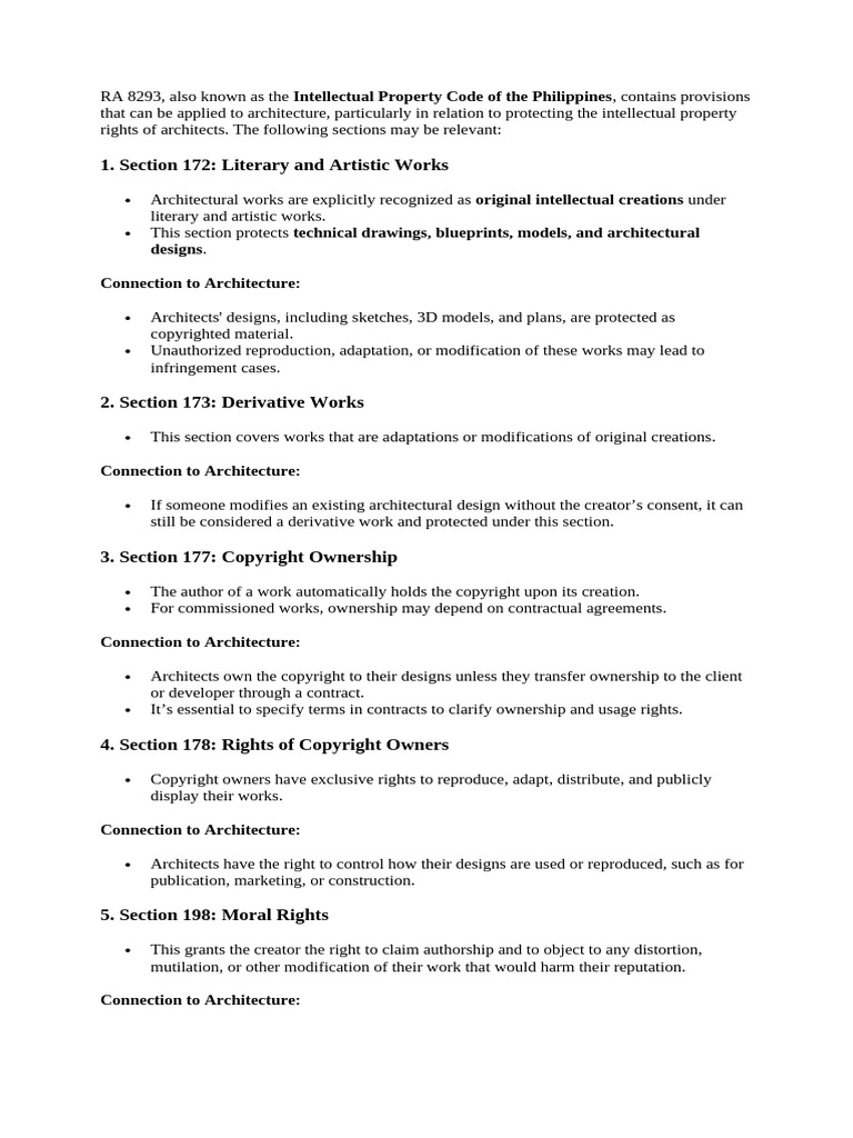 Intellectual Property Rights for Architects | PDF | Copyright ...
