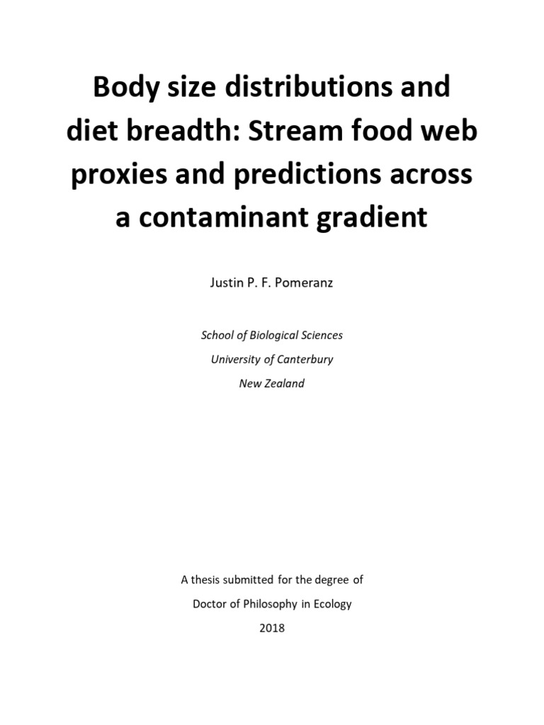 Body Size Distributions and Diet Breadth | PDF | Food Web | Ecology