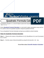 Quadratic Formula Calculator