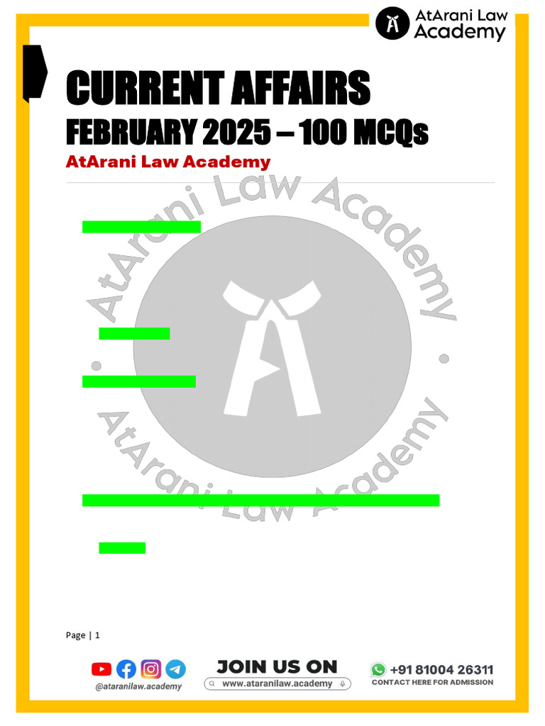 February 2025 Current Affairs MCQs | PDF | Moon