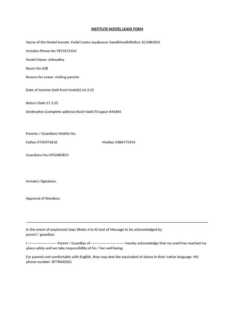 Leaveformformat | PDF