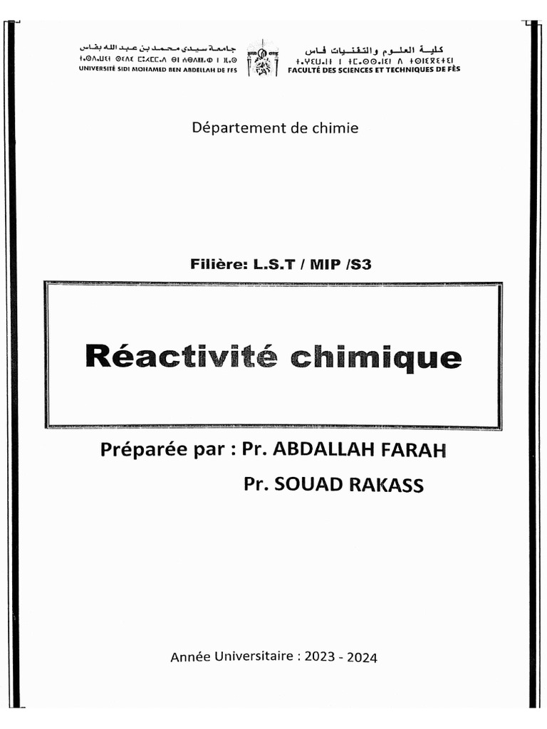 Réactivité Chimique | PDF