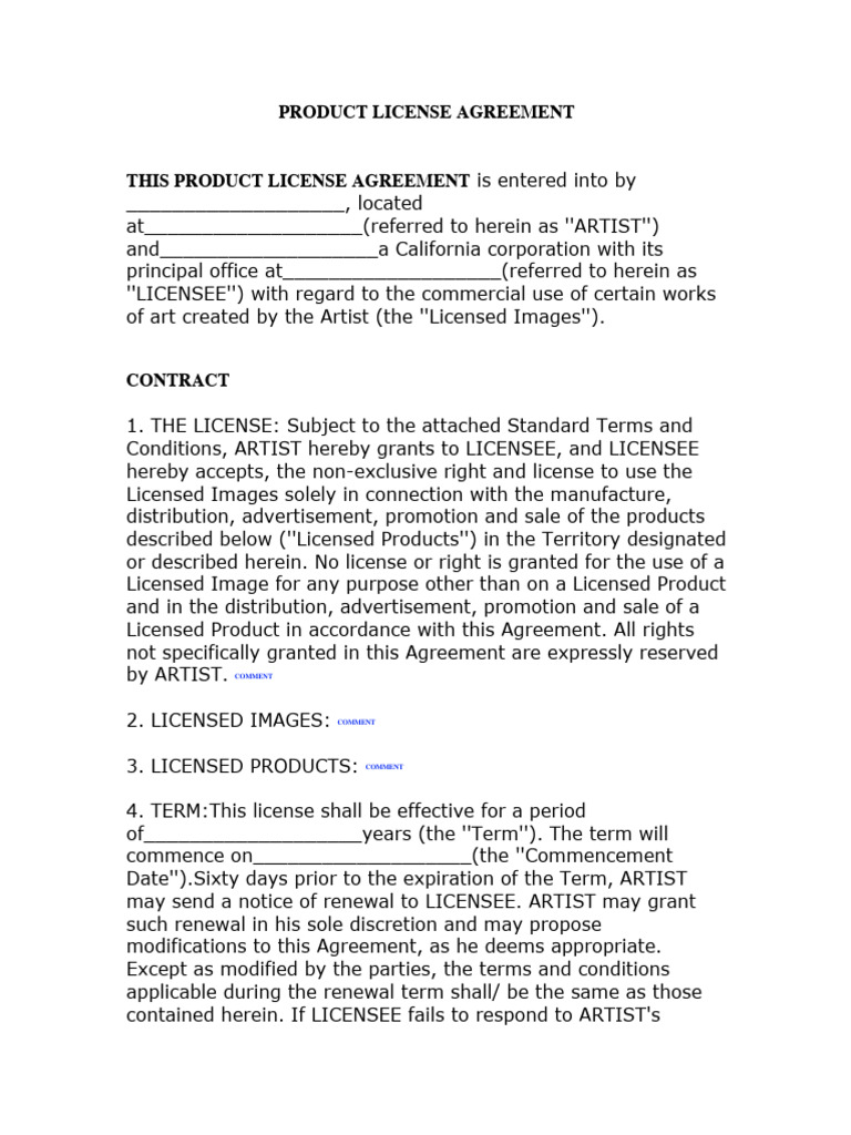 Product License Agreement Template | PDF | License | Liability Insurance