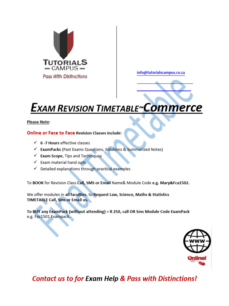 Commerce ExamRevisions s2 20 | PDF
