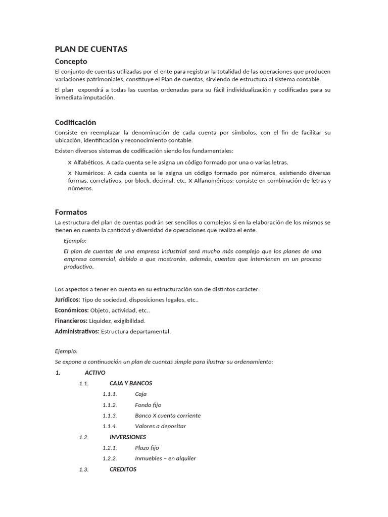 Plan de Cuentas Mas Manual de Cuentas - Tagged | PDF | Valor neto | Bancos