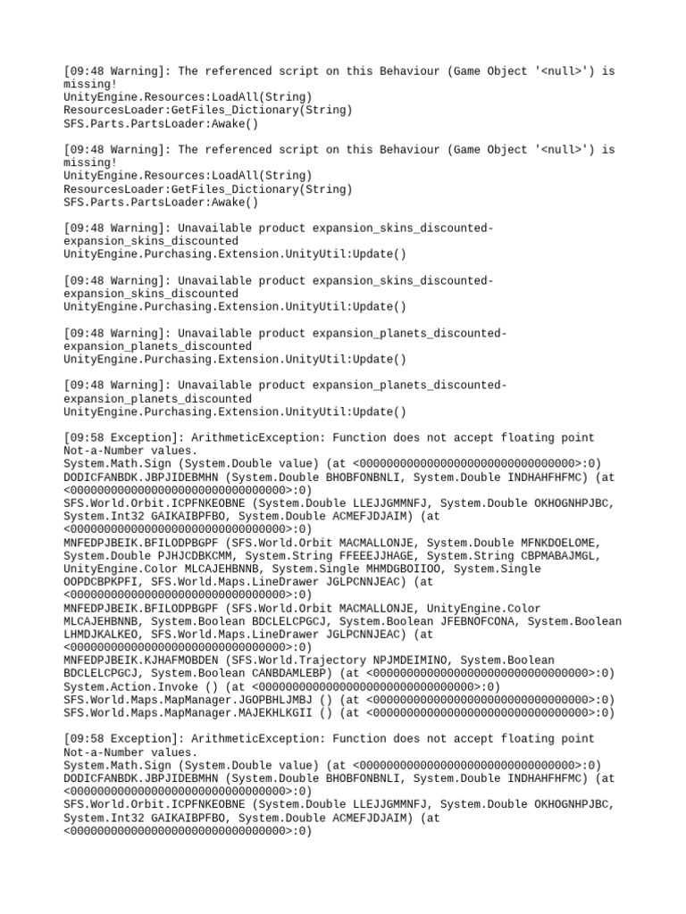 Unity Script Errors and Exceptions | PDF | Boolean Data Type | Computer ...