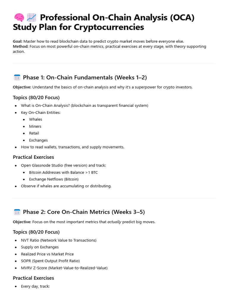 Crypto OCA Study Plan | PDF | Cryptocurrency | Bitcoin