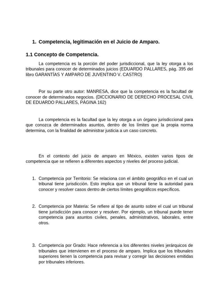 Competencia en el Juicio de Amparo | PDF | Jurisdicción | Judicaturas