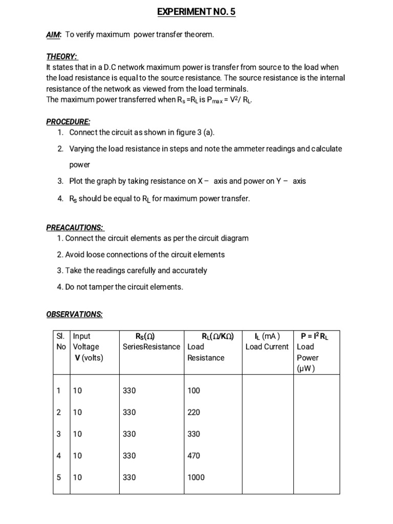 Experiment No. 5 | PDF