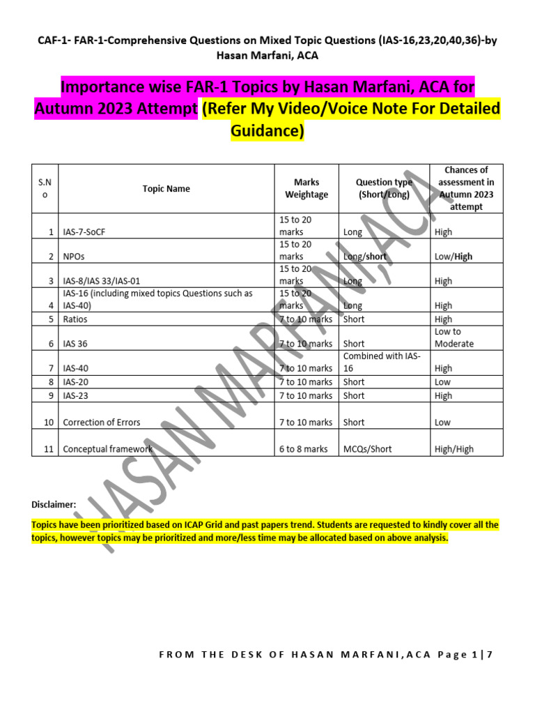 IAS Exam Topics Analysis for Autumn 2023 | PDF