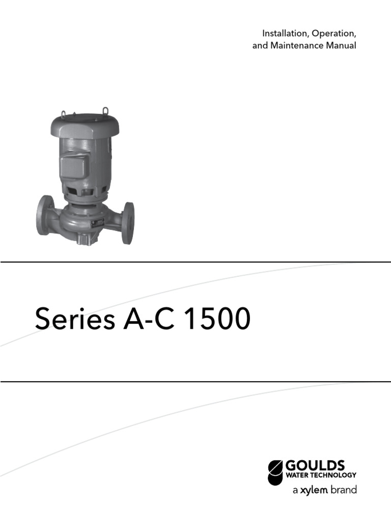 A-C 1500 Pump Installation Manual | PDF | Pump | Valve