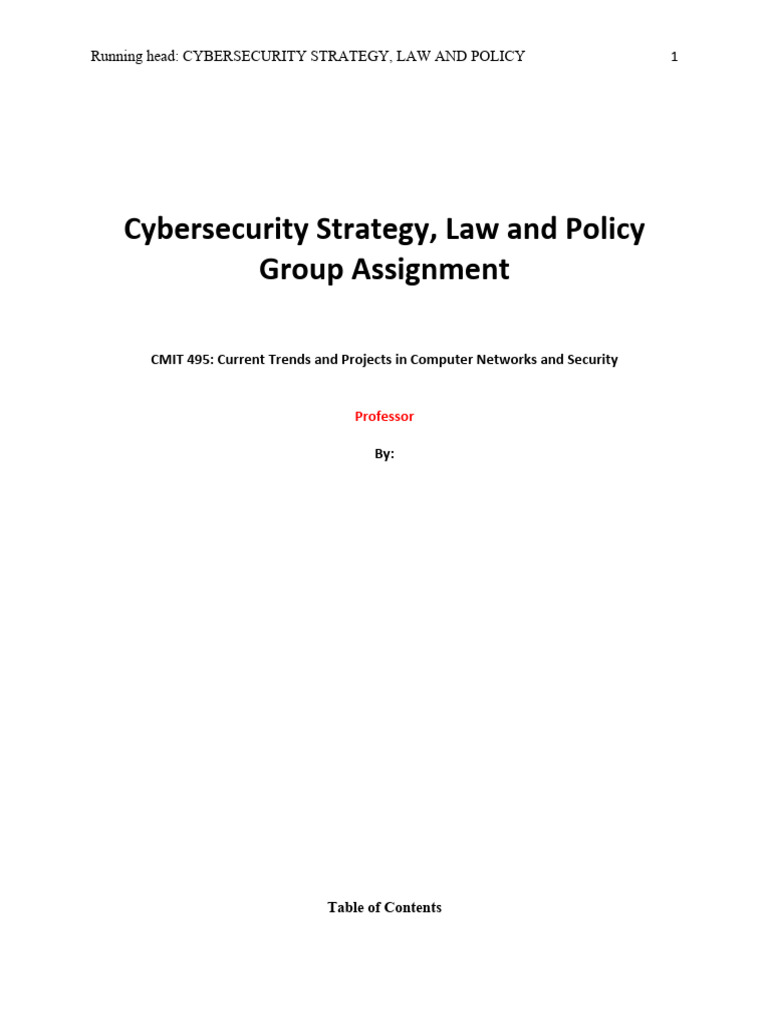 Cybersecurity Strategy for CMIT 495 | PDF | Computer Security | Security