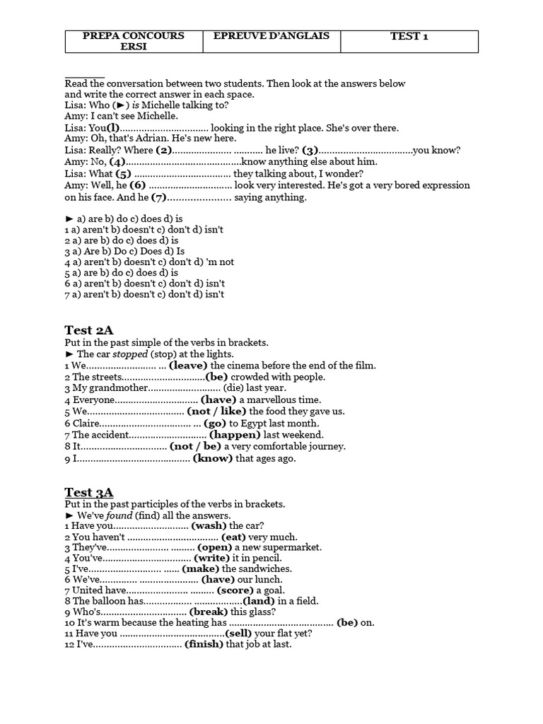 Test 1 A | PDF