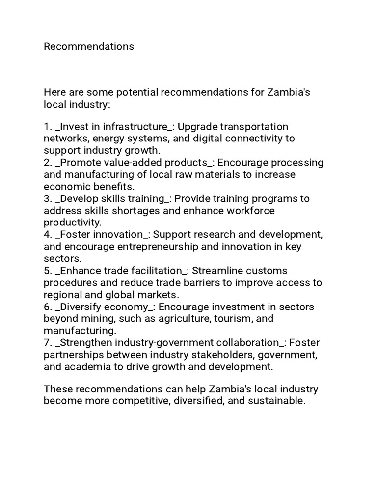 Recommendations | PDF