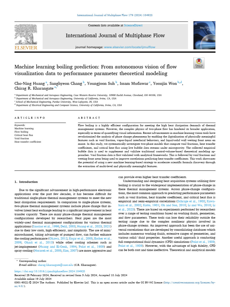 Machine Learning in Flow Boiling Prediction | PDF | Heat Transfer | Liquids