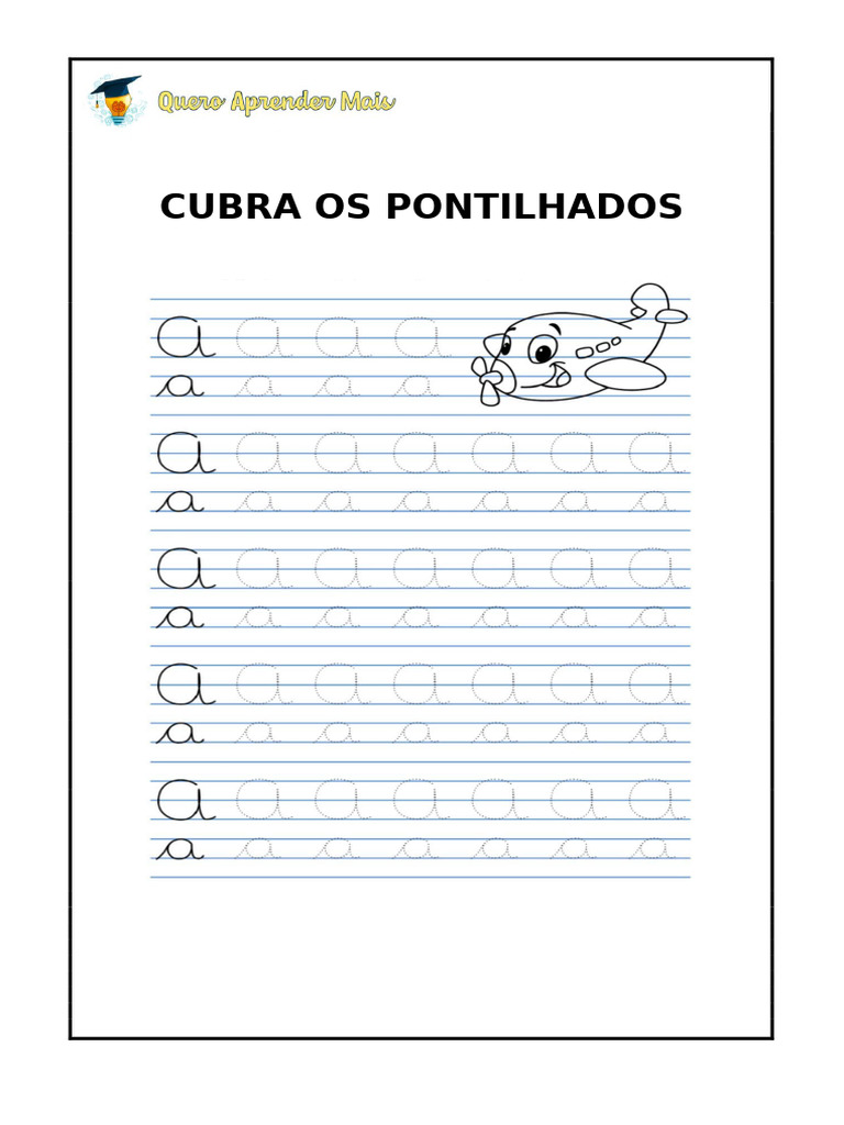 Cubra Pontilhados - Vogais Cursiva | PDF