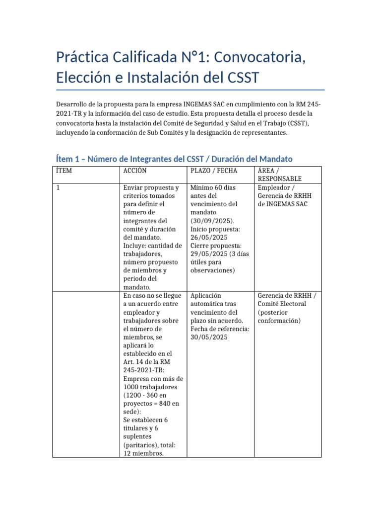 Proceso de Instalación del CSST en INGEMAS SAC | PDF | Gobierno