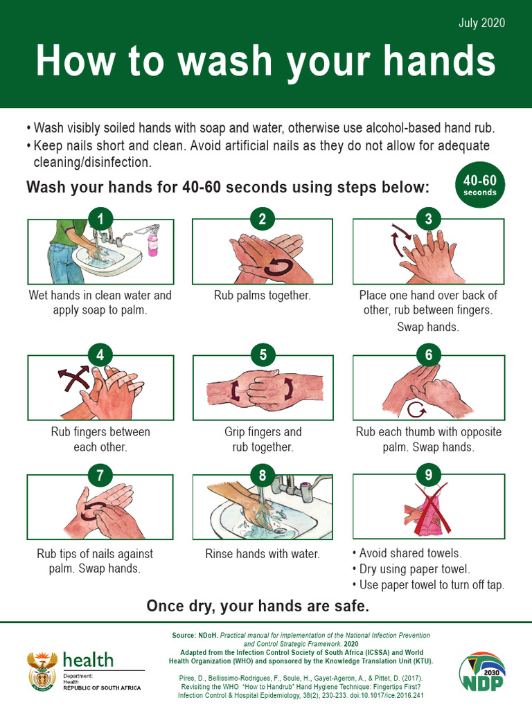6 Steps to Proper Hand Washing | PDF | Hand Washing | Hand