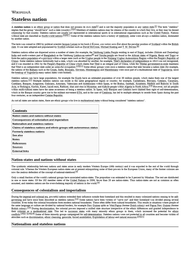 The Kurdish Stateless Nation Explained | PDF