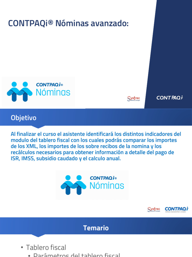 Tablero Fiscal en CONTPAQi® Nóminas | PDF | Economias