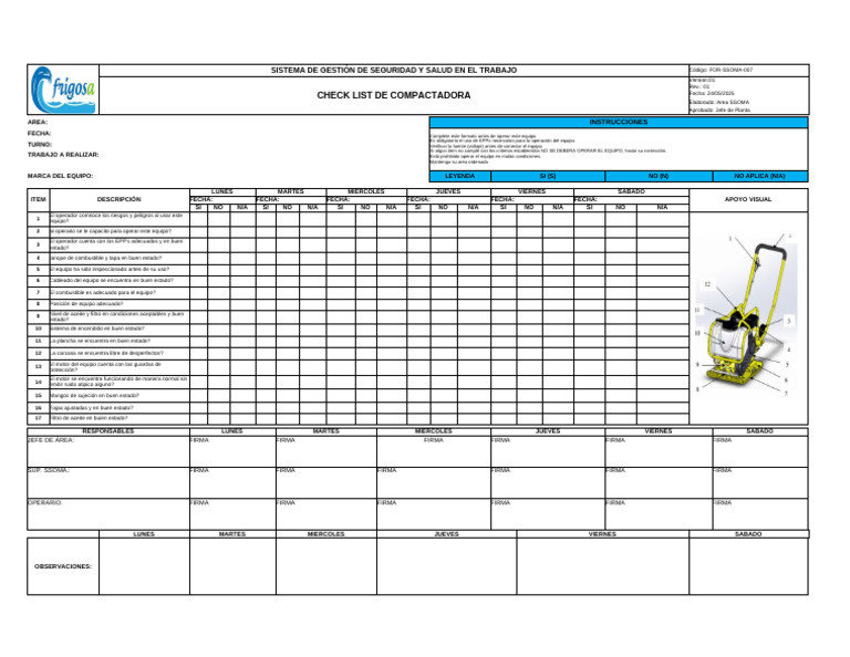 Check List Compactadora SSOMA | PDF
