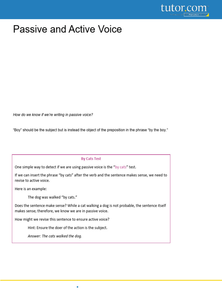 Active and Passive Voice | PDF | Verb | Subject (Grammar)