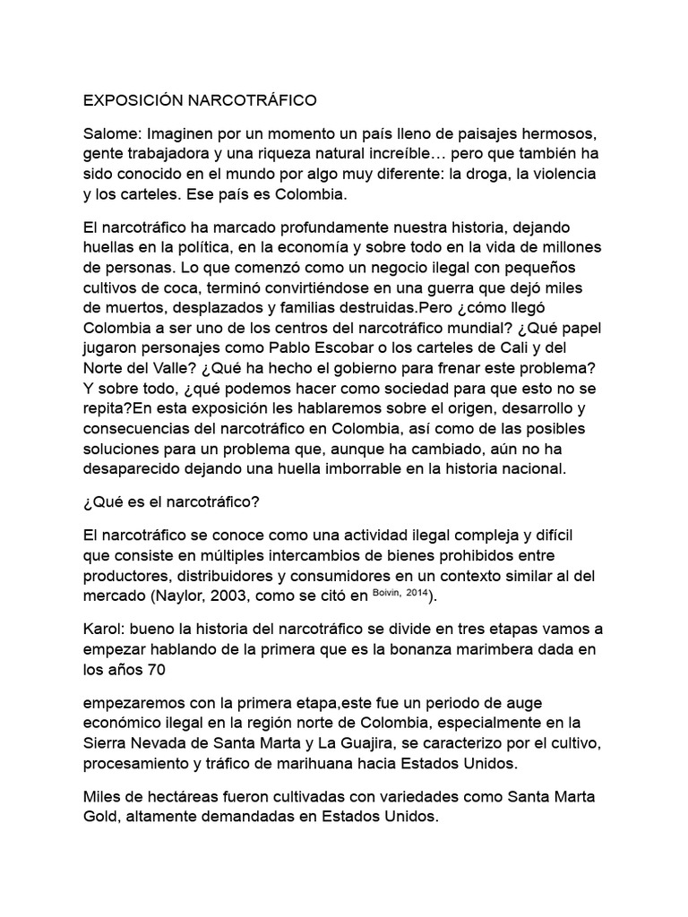 Impacto del Narcotráfico en Colombia | PDF | Comercio ilegal de drogas ...