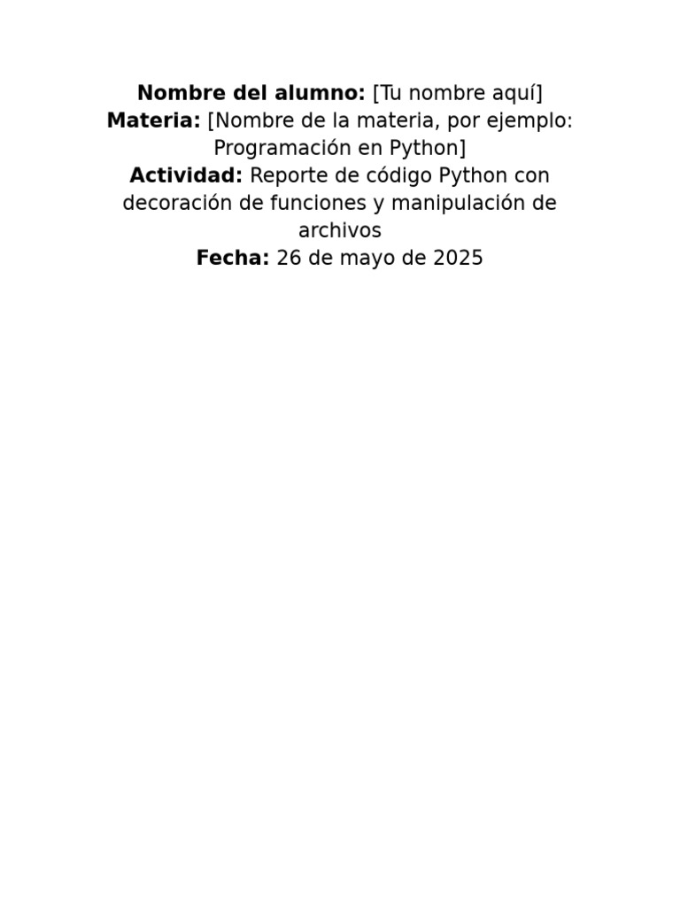 Decoradores y Archivos en Python | PDF | Python (lenguaje de ...