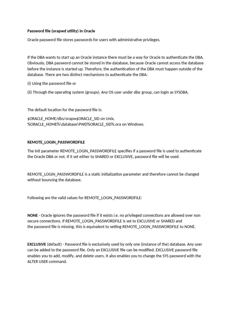 Password File Management Pdf Password Computer File