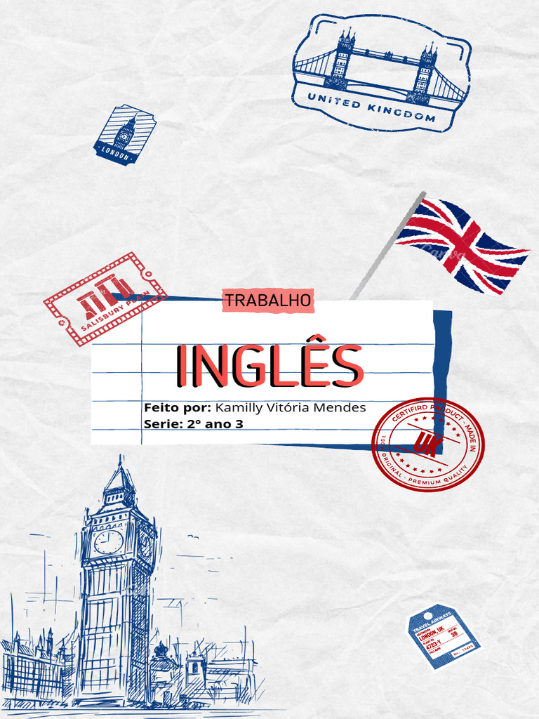 Capa para Um Trabalho de Inglês Relacionado A Londres | PDF