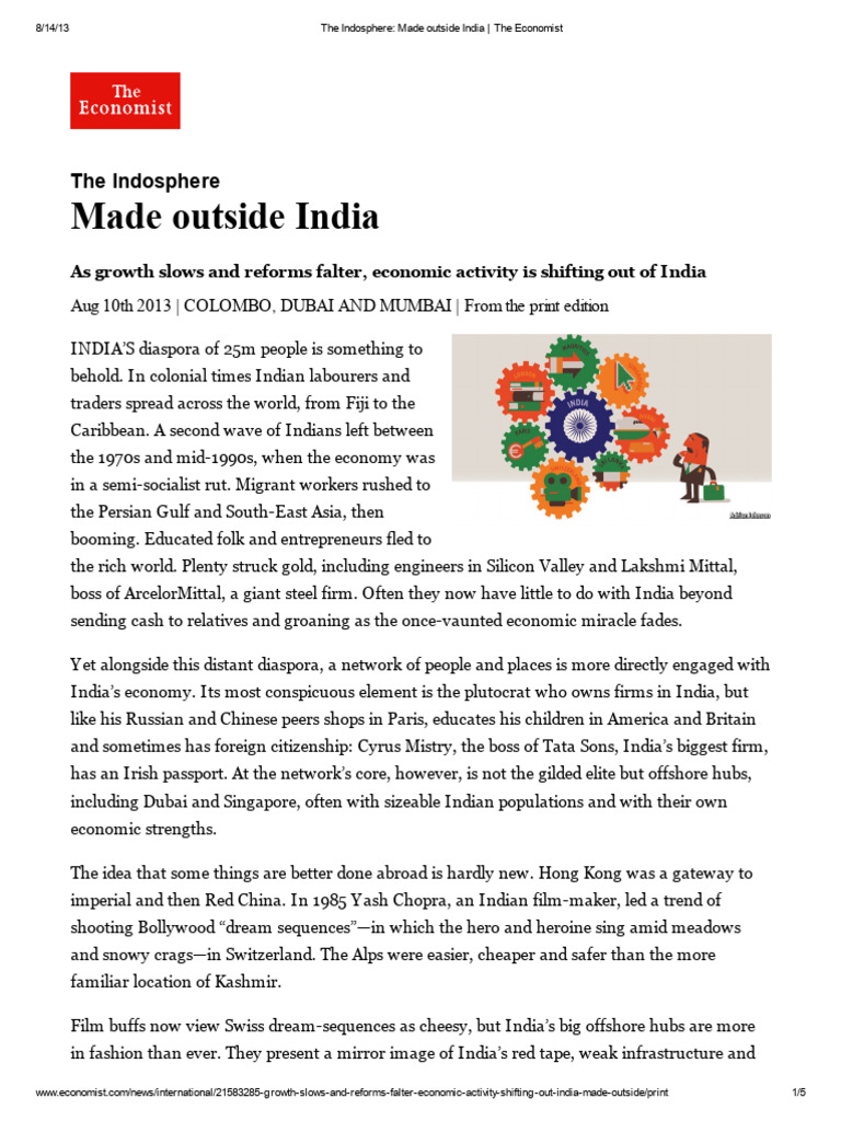 The Indosphere - Made Outside India - The Economist | PDF | Balance Of ...