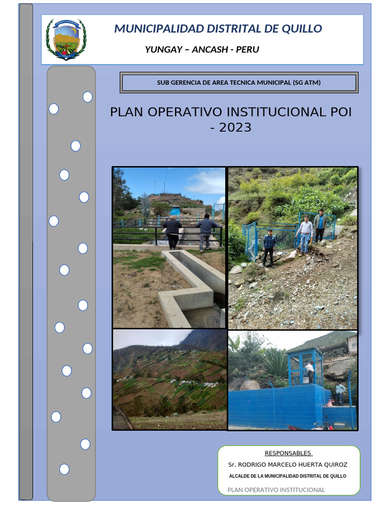 Plan Operativo Institucional Poi - 2023: Municipalidad Distrital de ...