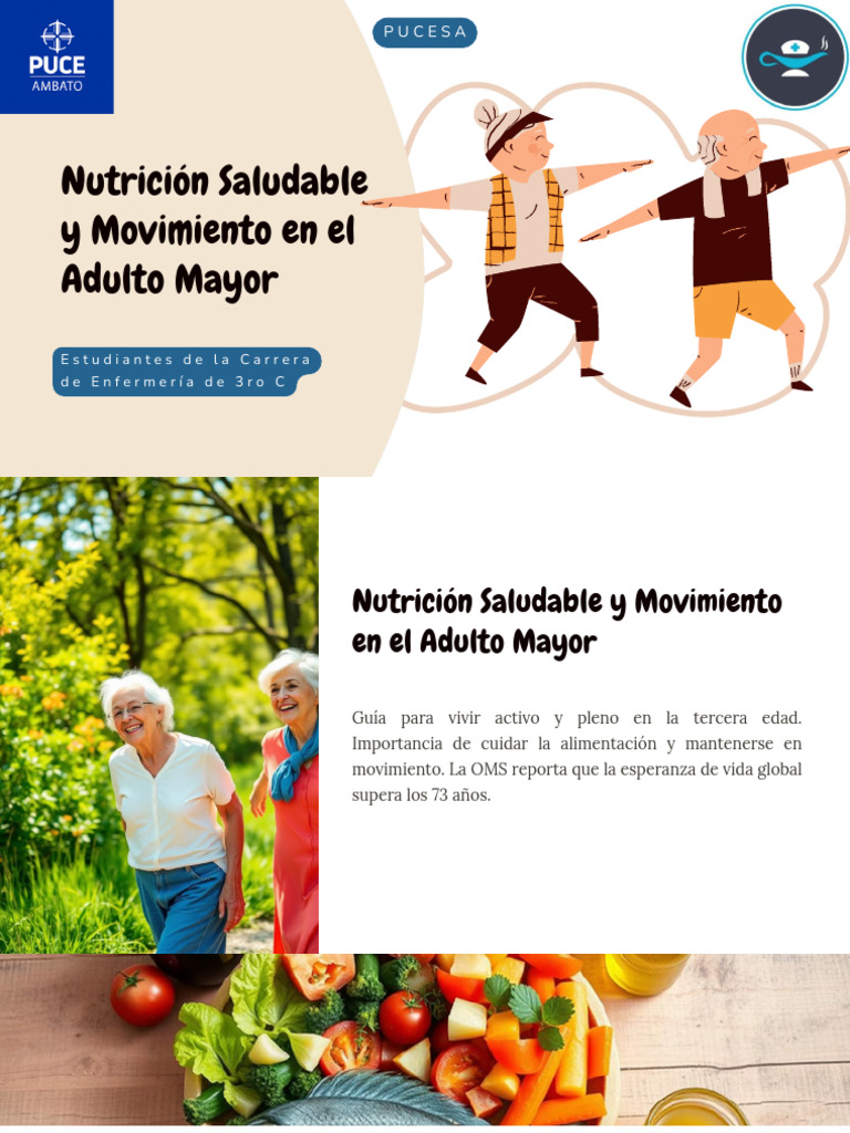 Nutrición y Ejercicio en Adultos Mayores | PDF | Nutrición | Dieta y ...
