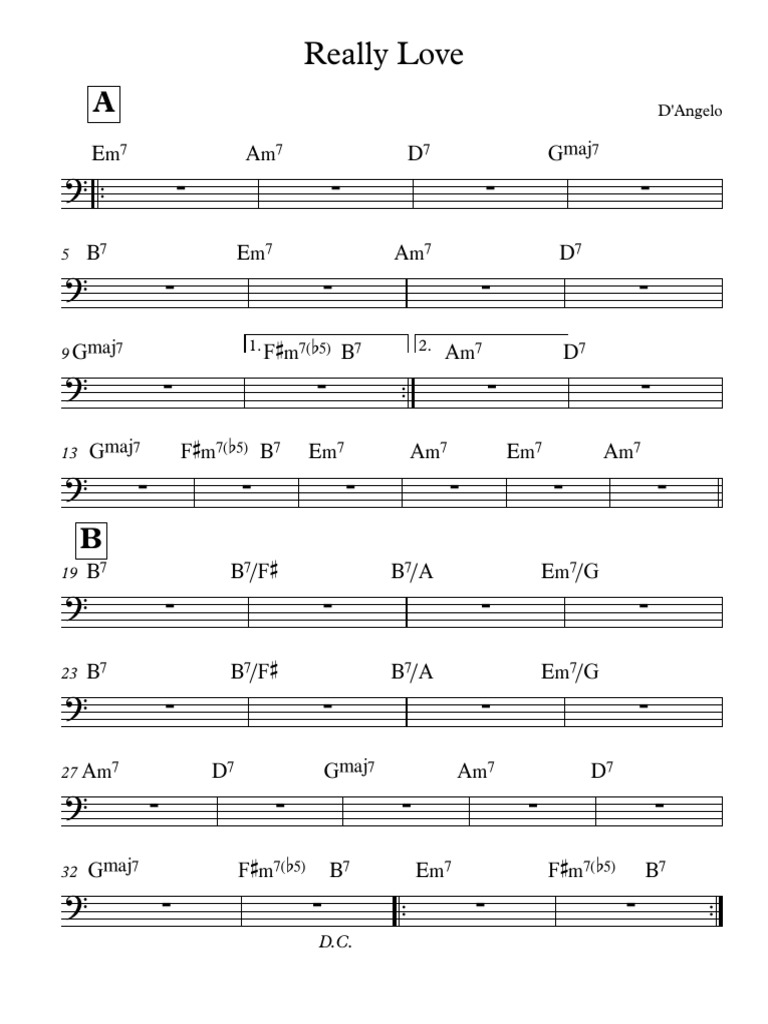 Really Love Chords for D'Angelo | PDF