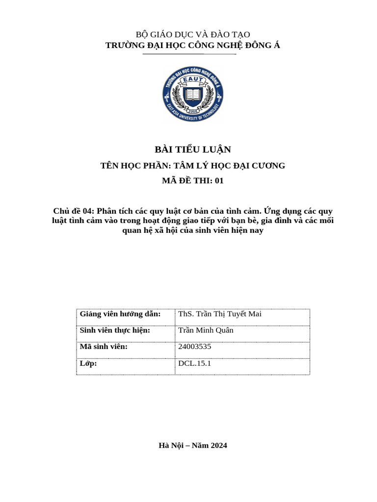 Tieu Luan Tam Li Hoc | PDF