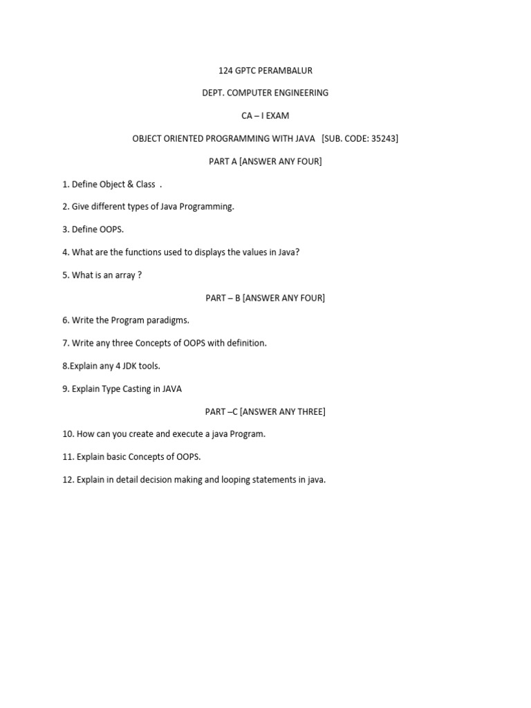 Ca-1 Java2021 | PDF