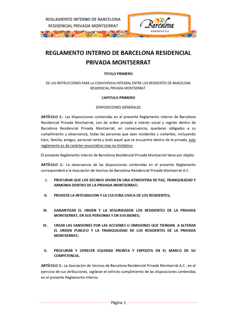Reglamento | PDF | Barcelona | Regulación