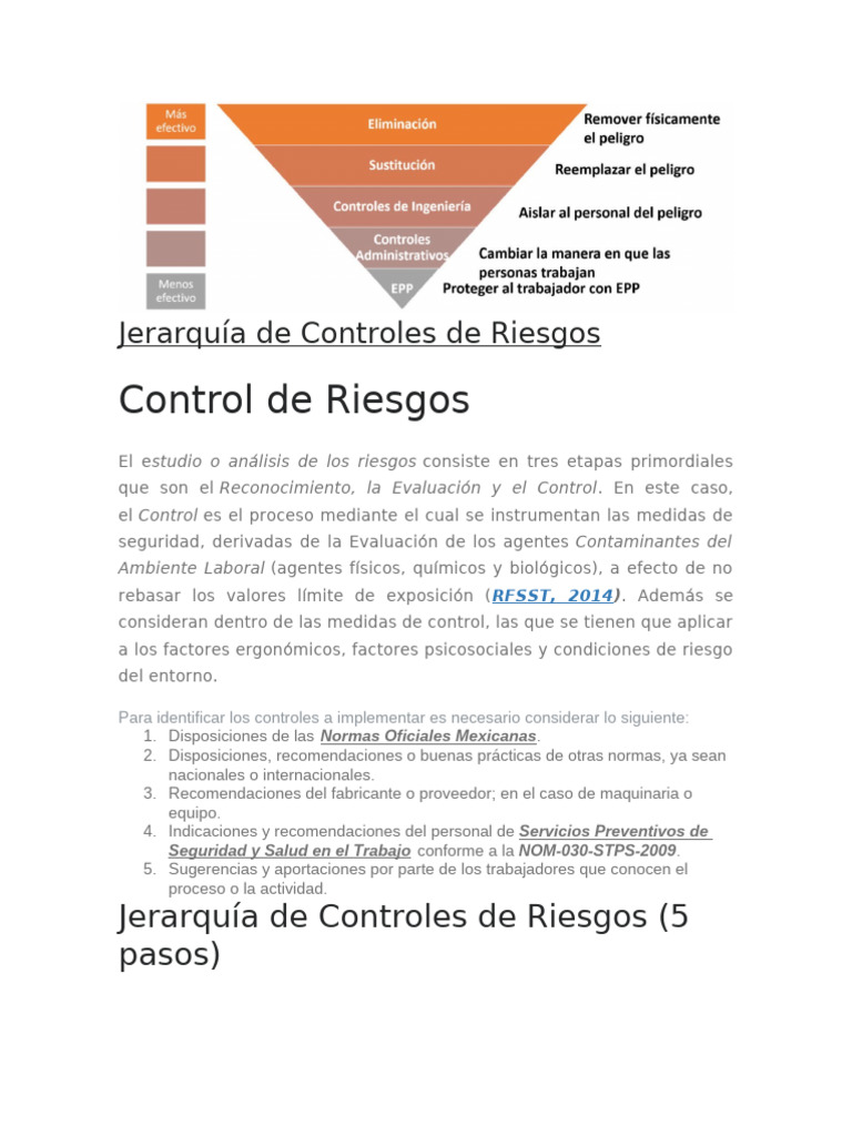 Jerarquía de Controles de Riesgos en ISO 45001 | PDF | Administración ...