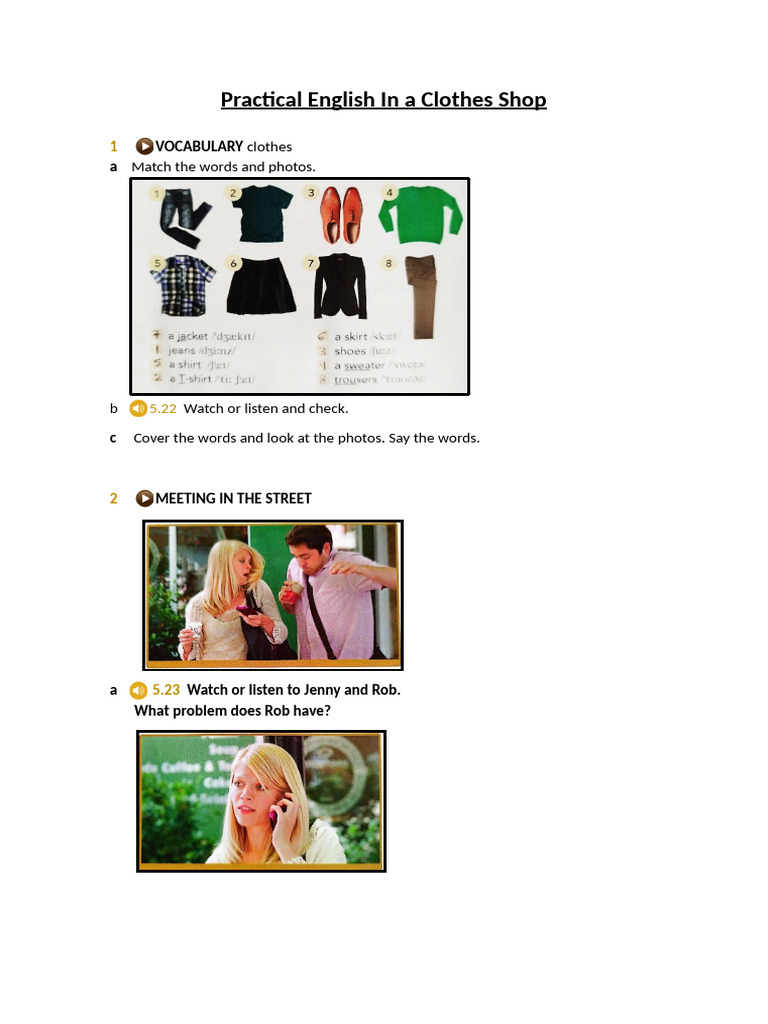 Practical English for Clothes Shopping | PDF