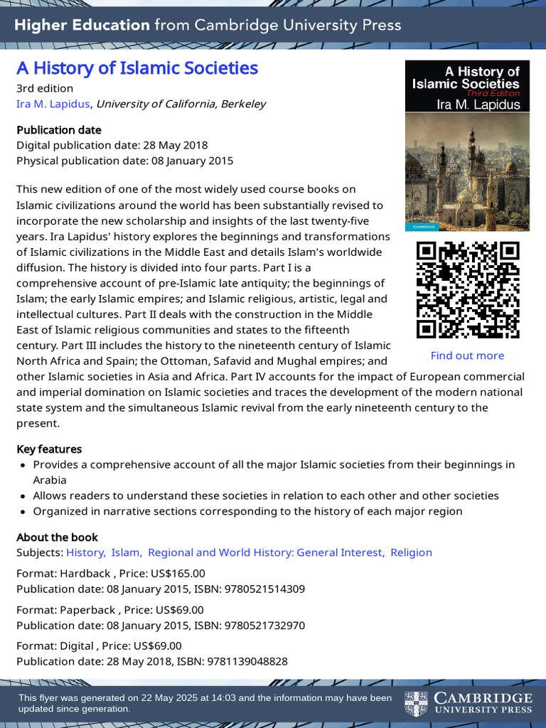 A History of Islamic Societies, 3rd Ed. | PDF | Middle East | Muslim World