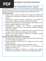 10 Normas de Convivencia Familiar en el Hogar | PDF