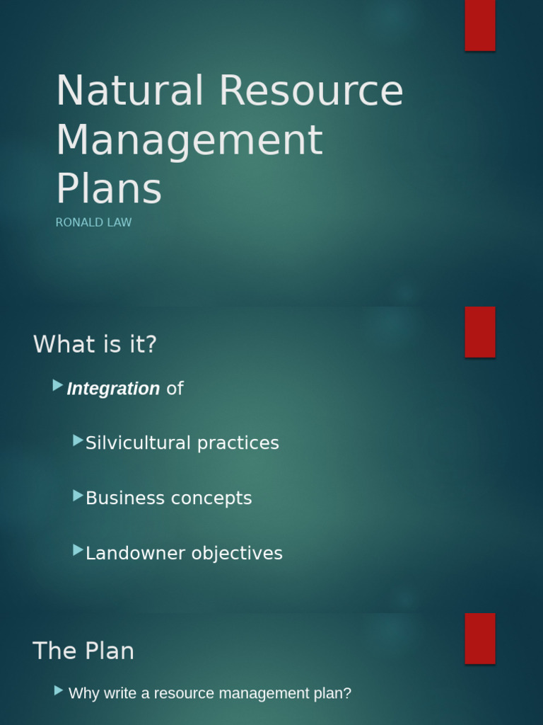 Natural Resource Management Plans Guide | PDF | Natural Resources ...