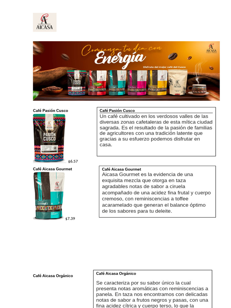 Café Pasión Cusco Aicasa Pdf Café Alimentos